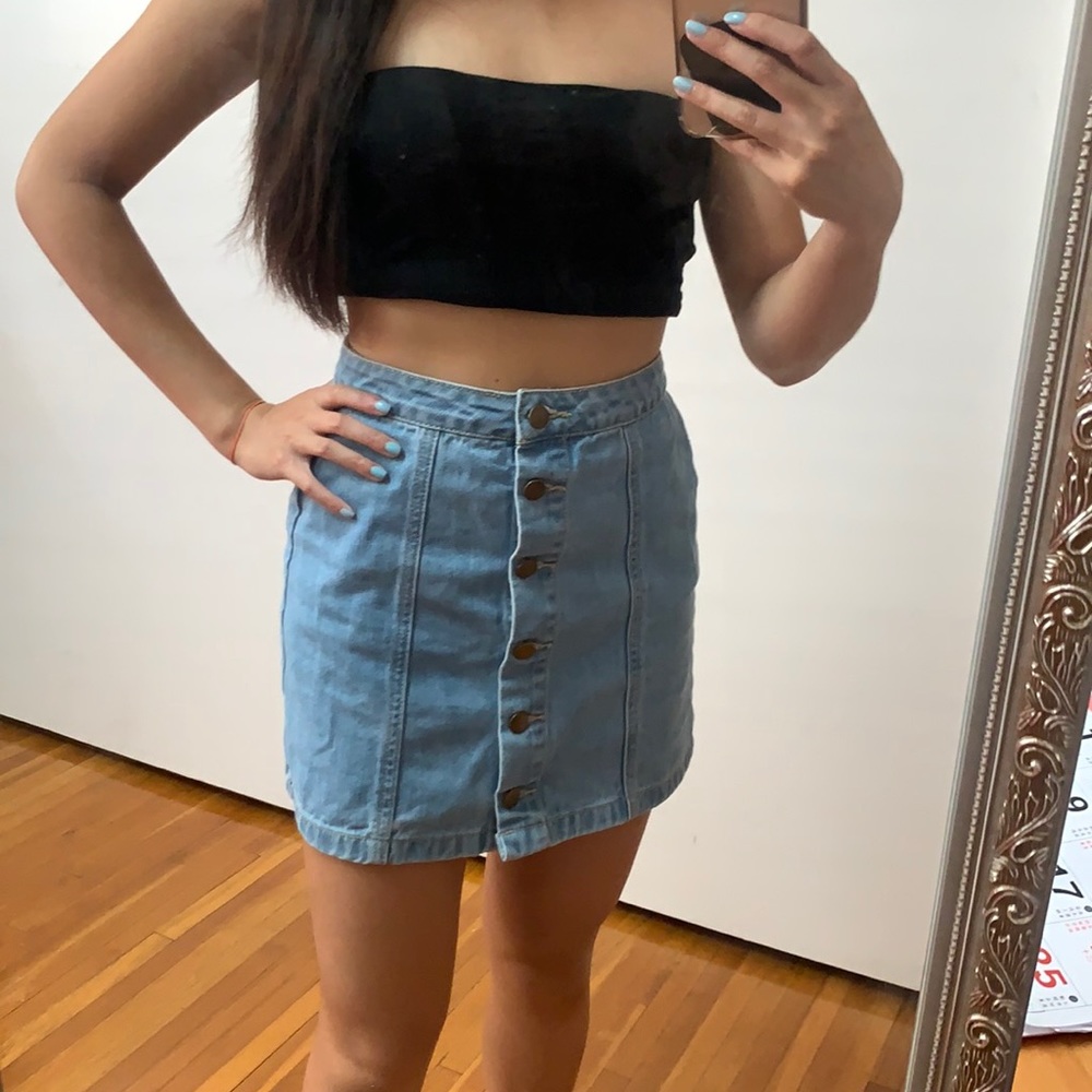 Forever21 Button Up Jeans Skirt